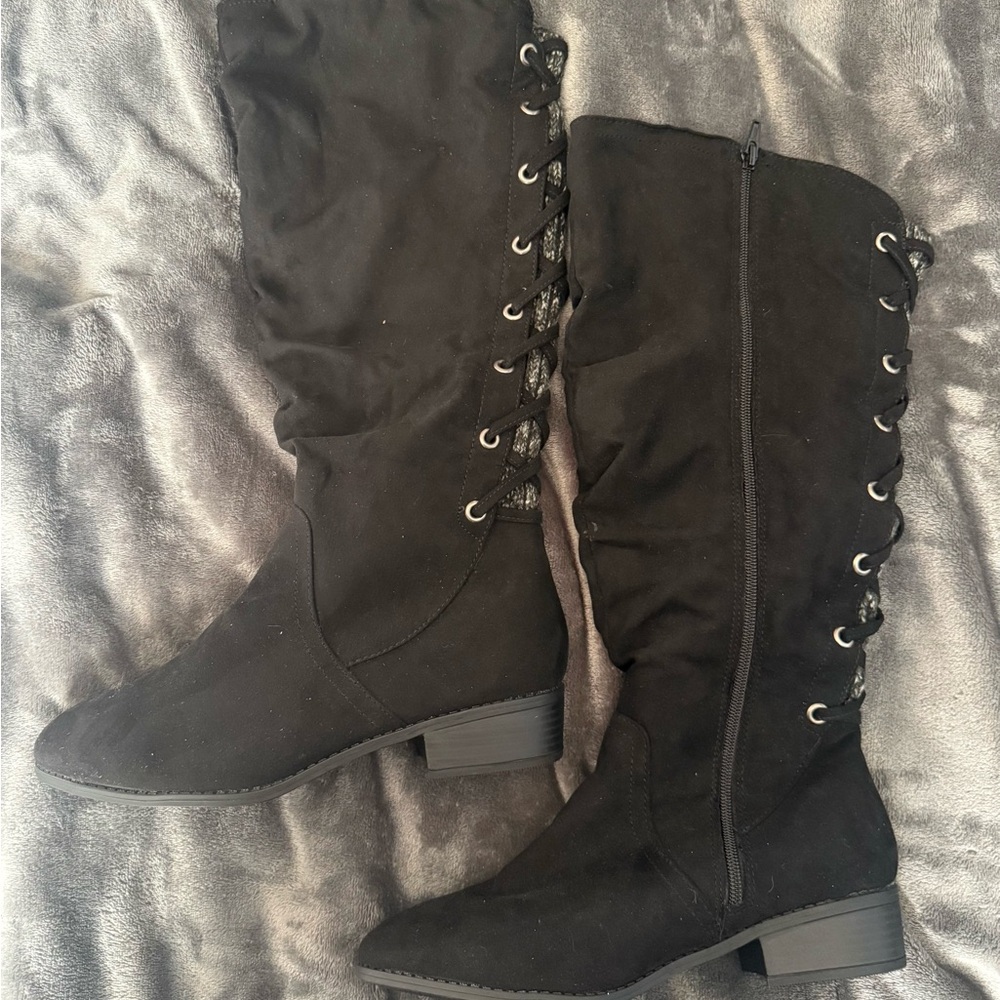 New Sonoma Black Lace-Up Boots for Women